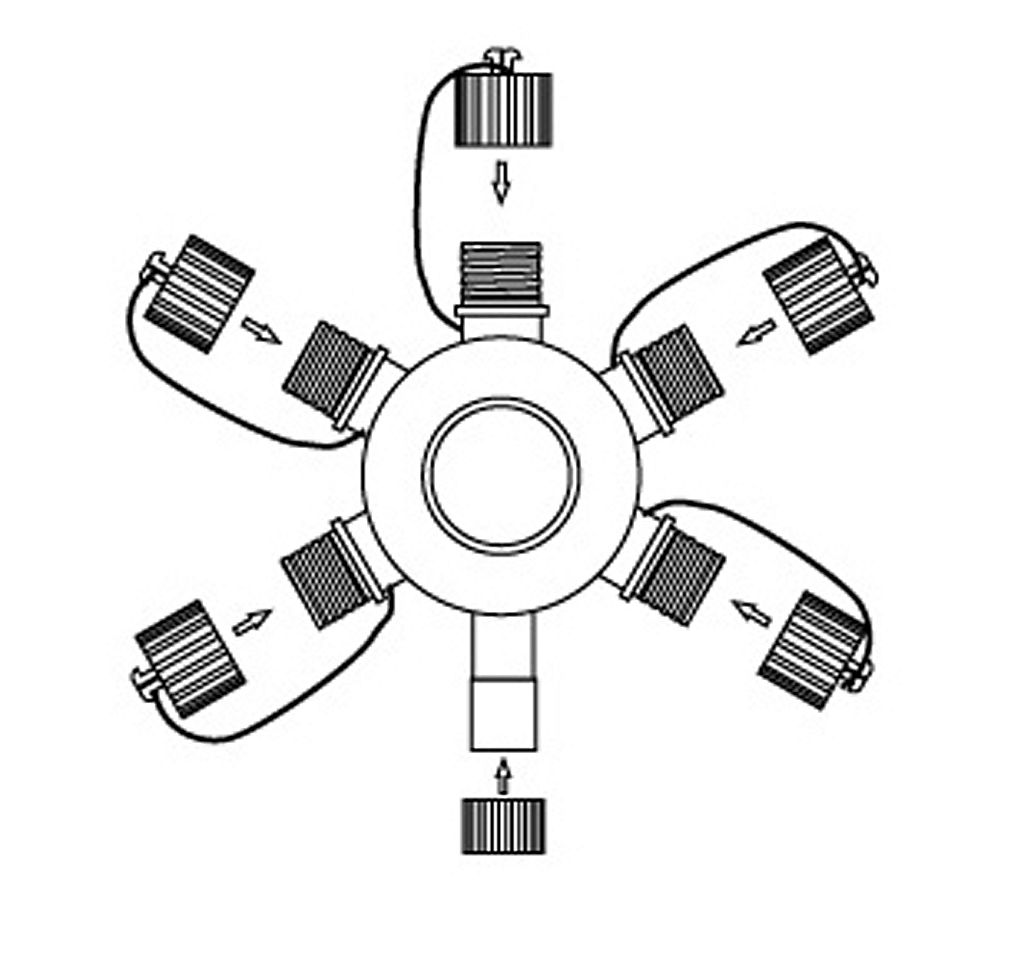 PROFI MULTIKONEKTOR 230V - 5F - průměr 10cm černý (starý konektor - výprodej)