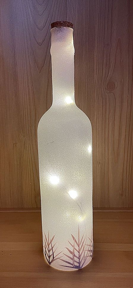 SKLENĚNÁ LÁHEV LED 32cm na baterie