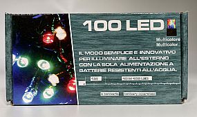 LED GIRLANDA EXT 100 LED multicolor 10m na baterie