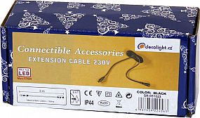 Prodlužovací kabel 230V,3m, 1M+1F,černá