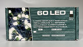 LED GIRLANDA EXT 60 LED st.bílá 6m na baterie